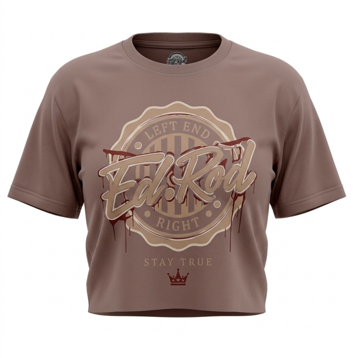 Ed Rod Signature Drip Crop Tee – Mocha Edition - Image 2