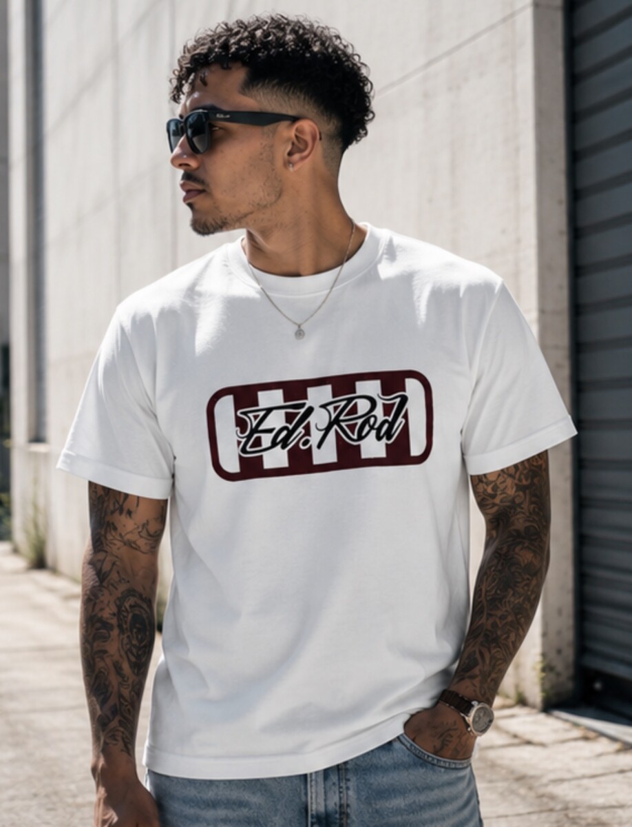 Ed Rod Left End Right – Legacy Crest T-Shirt (White/Burgundy) - Image 3