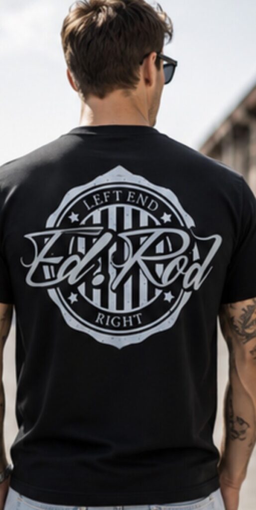 Ed Rod Left End Right – Signature Badge T-Shirtl