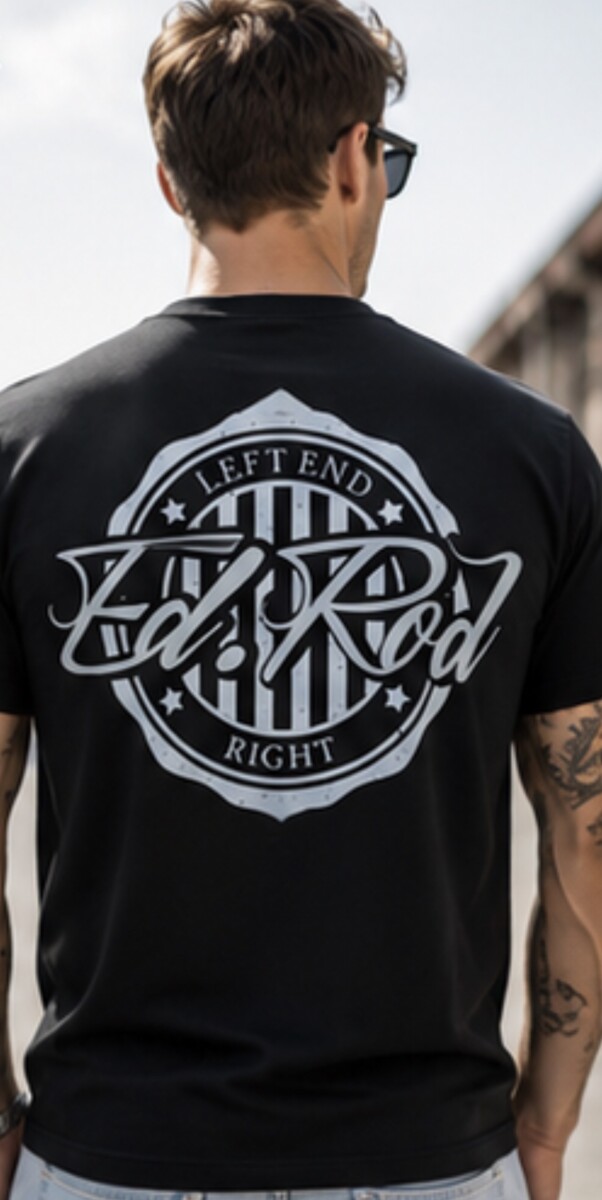Ed Rod Left End Right – Signature Badge T-Shirtl
