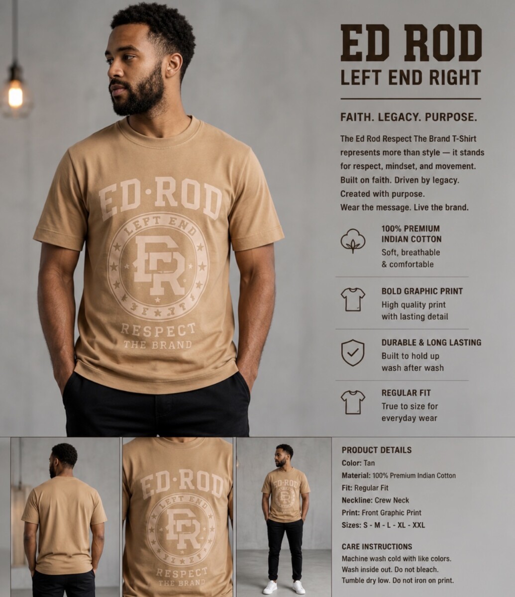 Ed Rod Left End Right – Respect The Brand T-Shirt - Image 3