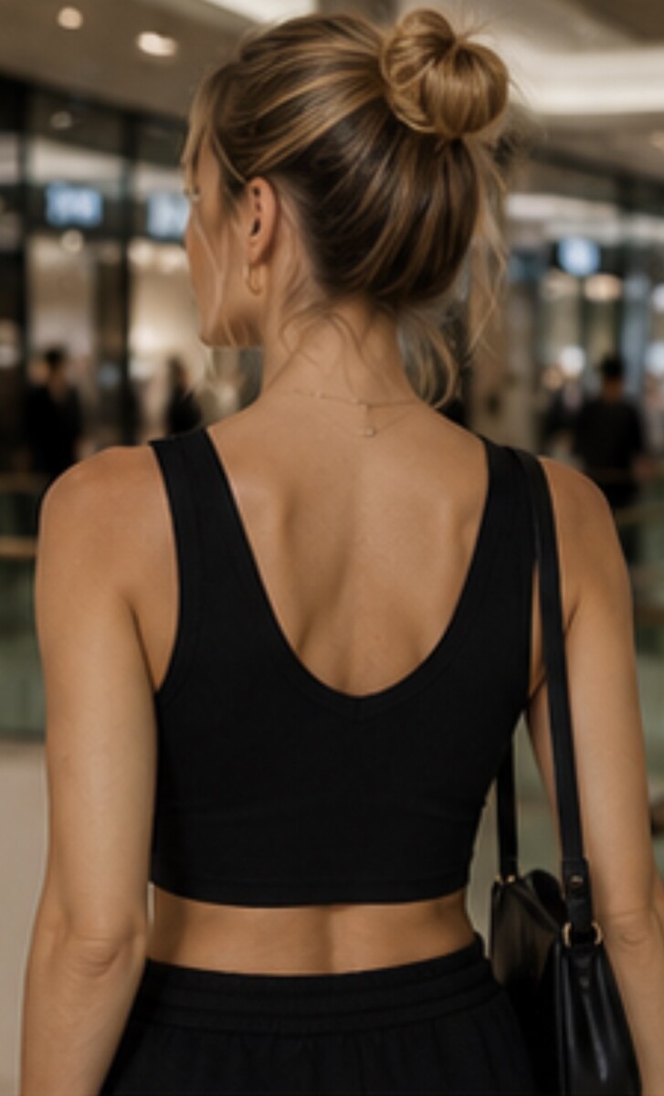 Ed Rod Essential V-Crop Top – Midnight Black - Image 8