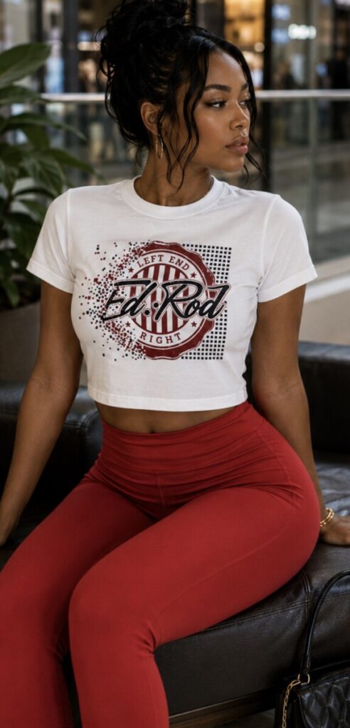 Ed Rod Pixel Signature Crop Tee – White Edition