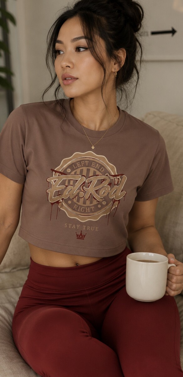 Ed Rod Signature Drip Crop Tee – Mocha Edition - Image 5