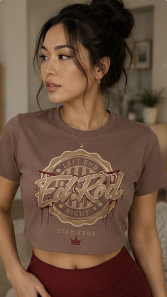 Ed Rod Signature Drip Crop Tee – Mocha Edition