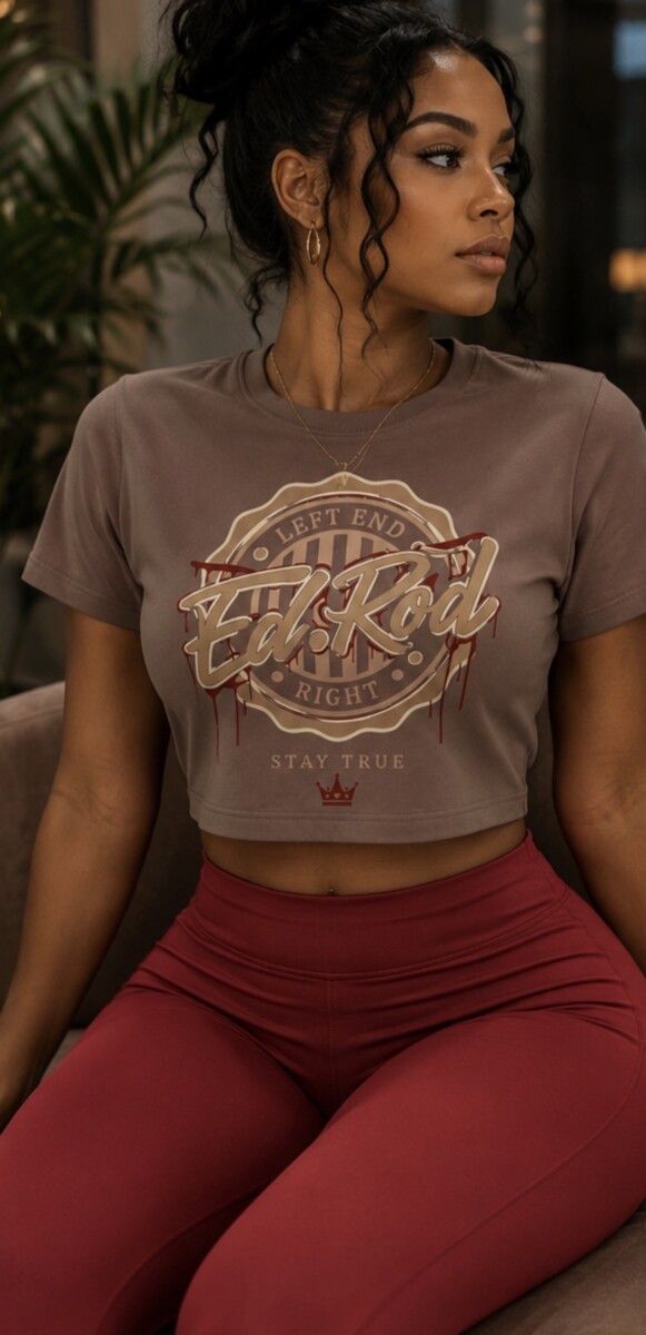 Ed Rod Signature Drip Crop Tee – Mocha Edition - Image 7
