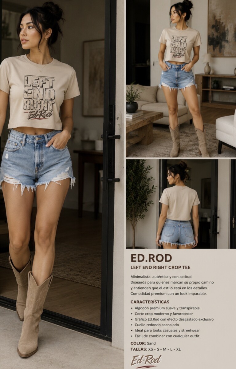 Ed Rod Urban Icon Crop Tee – Sand Edition - Image 3
