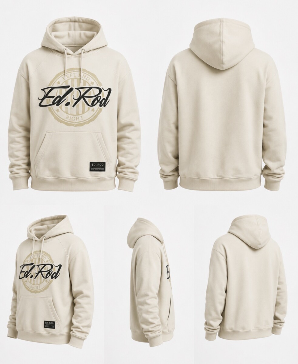 Ed Rod Left End Right – Atlanta Signature Cream Hoodie - Image 2