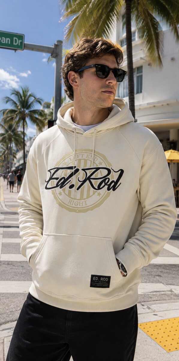 Ed Rod Left End Right – Atlanta Signature Cream Hoodie - Image 3