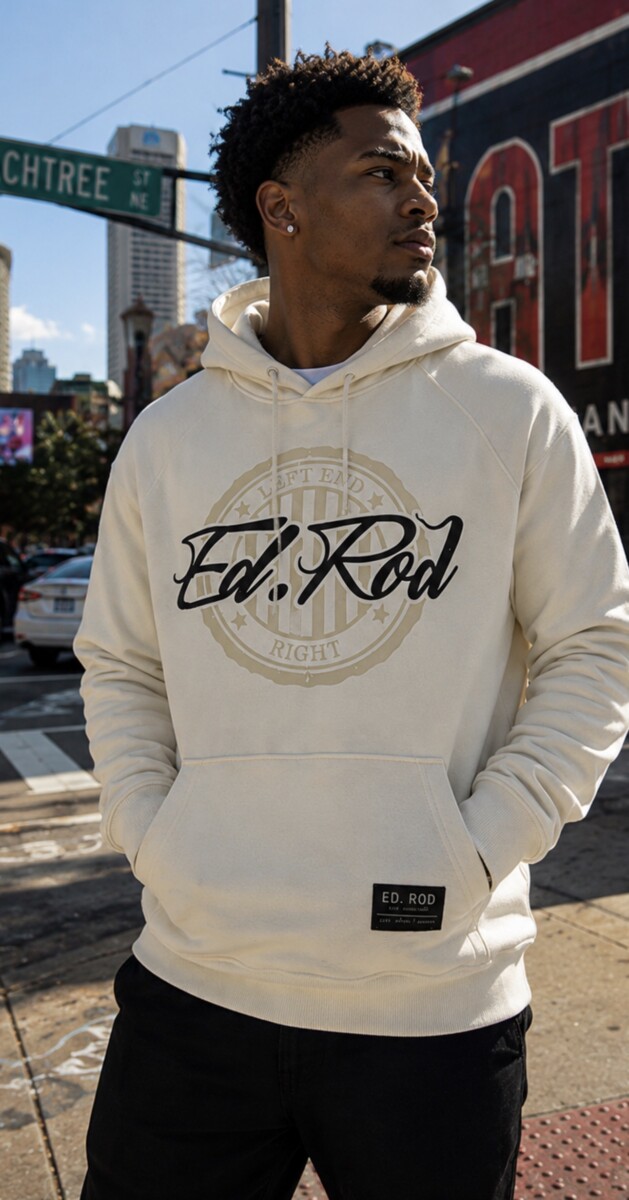 Ed Rod Left End Right – Atlanta Signature Cream Hoodie