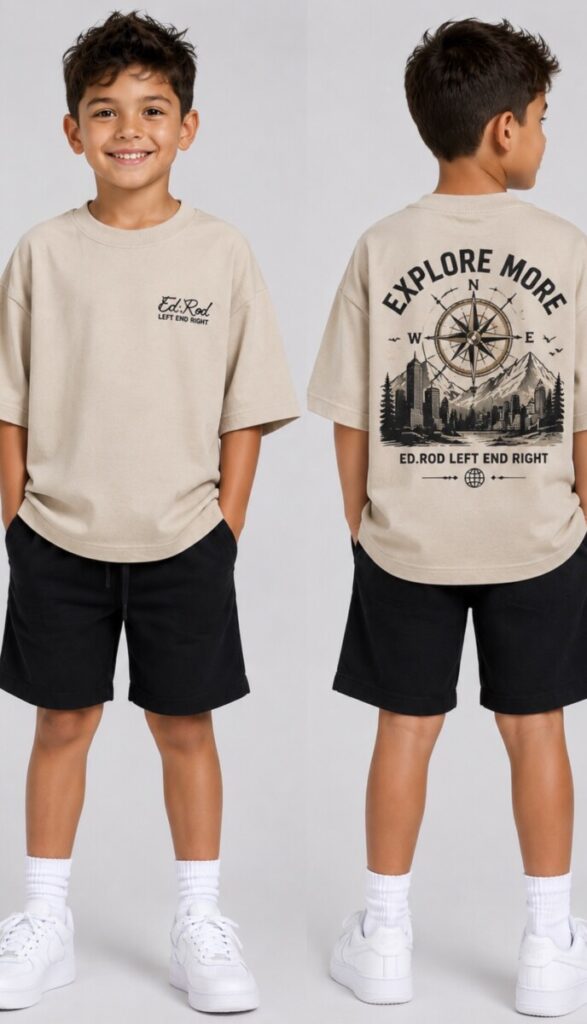Ed Rod Kids “Explore More” Oversized Tee