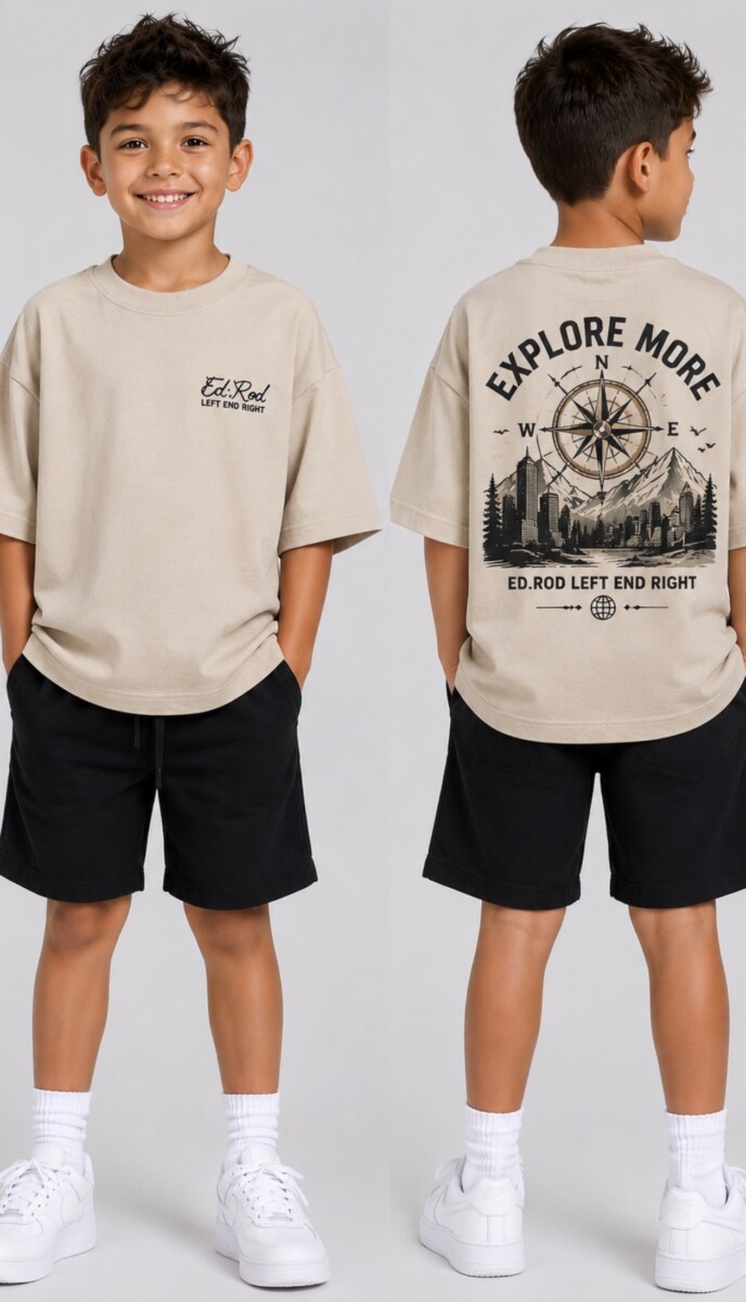 Ed Rod Kids “Explore More” Oversized Tee